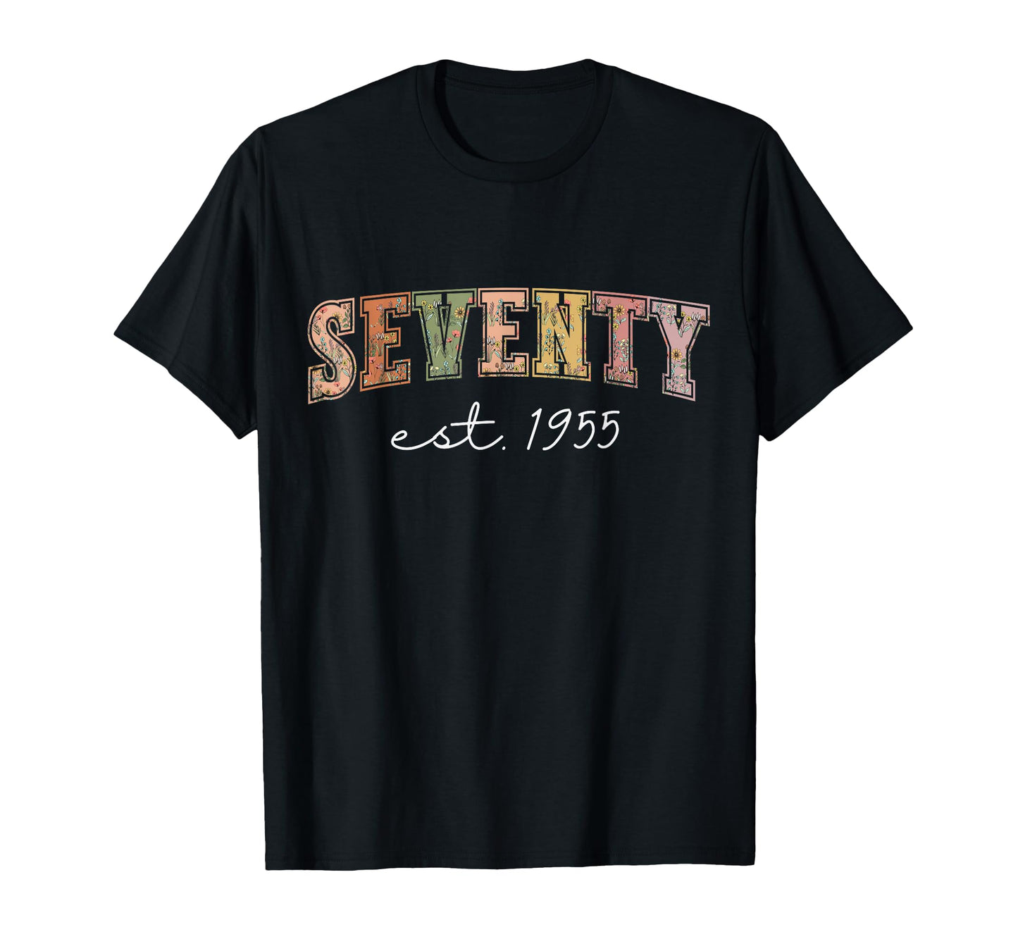70 Years Old Vintage 1955 70th Birthday Tee Wildflower Women T-Shirt