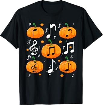 Music Note Pumpkin Fall Costume For Musicians And Teachers T-Shirt