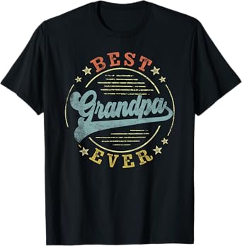 Best Grandpa Ever Father's Day Grandpa Gifts Vintage Emblem T-Shirt