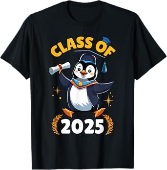 Penguin Senior Class Of 2025 Graduation Day School College T-Shirt