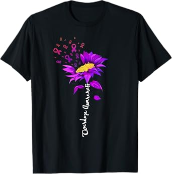 Sunflower Overdose Awareness Support Purple End Addiction T-Shirt