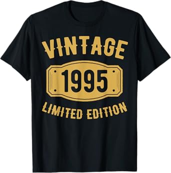 Vintage 30 Birthday Decorations Men 30yr 1995 30th Birthday T-Shirt