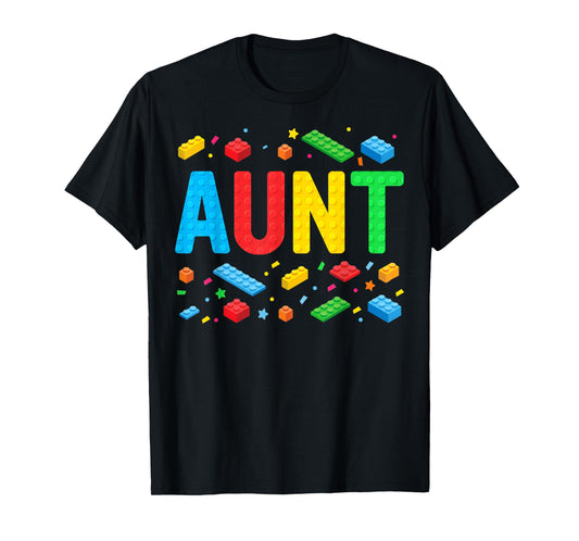 Aunt Master Builder Building Bricks Blocks Family Matching T-Shirt