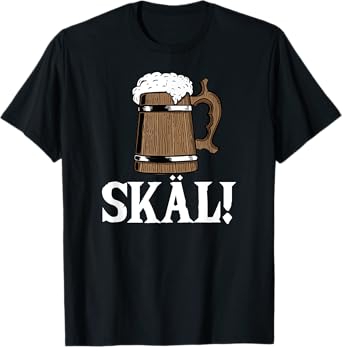 Skäl Wooden Beer Mug Viking T-Shirt
