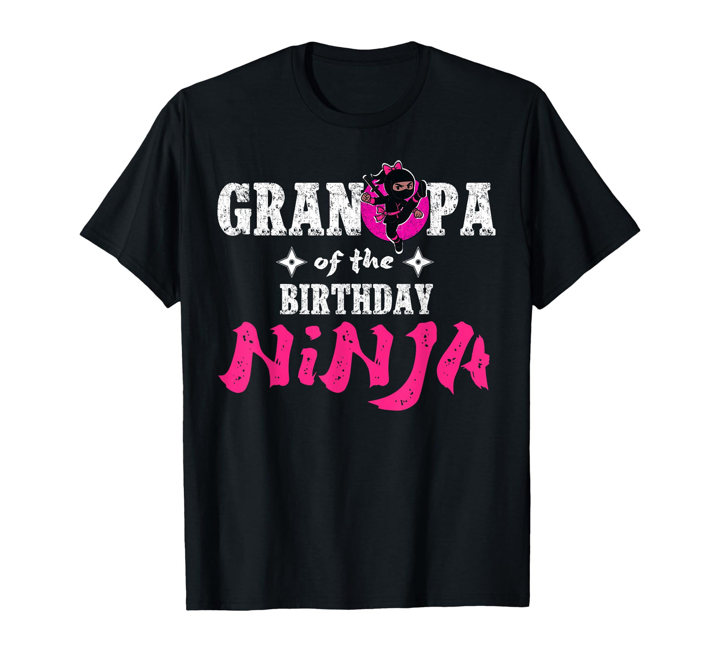 Grandpa of The Birthday Ninja Funny Girl Ninja Birthday T-Shirt