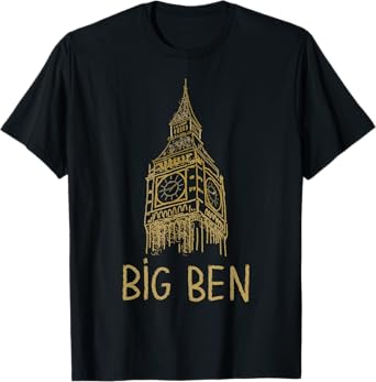 Big Ben London Unique Hand Drawn Art T-Shirt