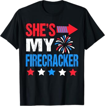 She's My Firecracker Matching 4th of July Shirts For Couples T-Shirt