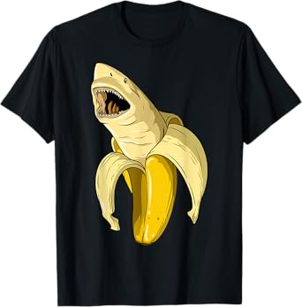 Banana Shark Banana Themed Party Shark Themed Party T-Shirt