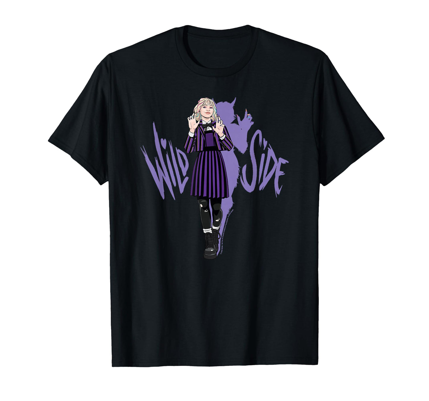 Wednesday Season 2 Wild Side Enid Claws Out Logo T-Shirt
