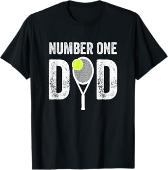 Tennis Dad Number One Daddy with Tennis Sayings Fathers Day T-Shirt