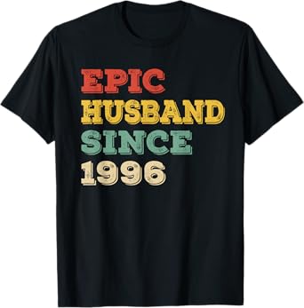 29th Wedding Anniversary for Him Epic Husband Since 1996 T-Shirt