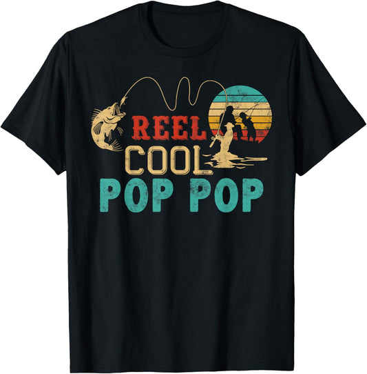 Fishing Reel Cool Pop Pop Father’s Day Gift For Fisherman T-Shirt