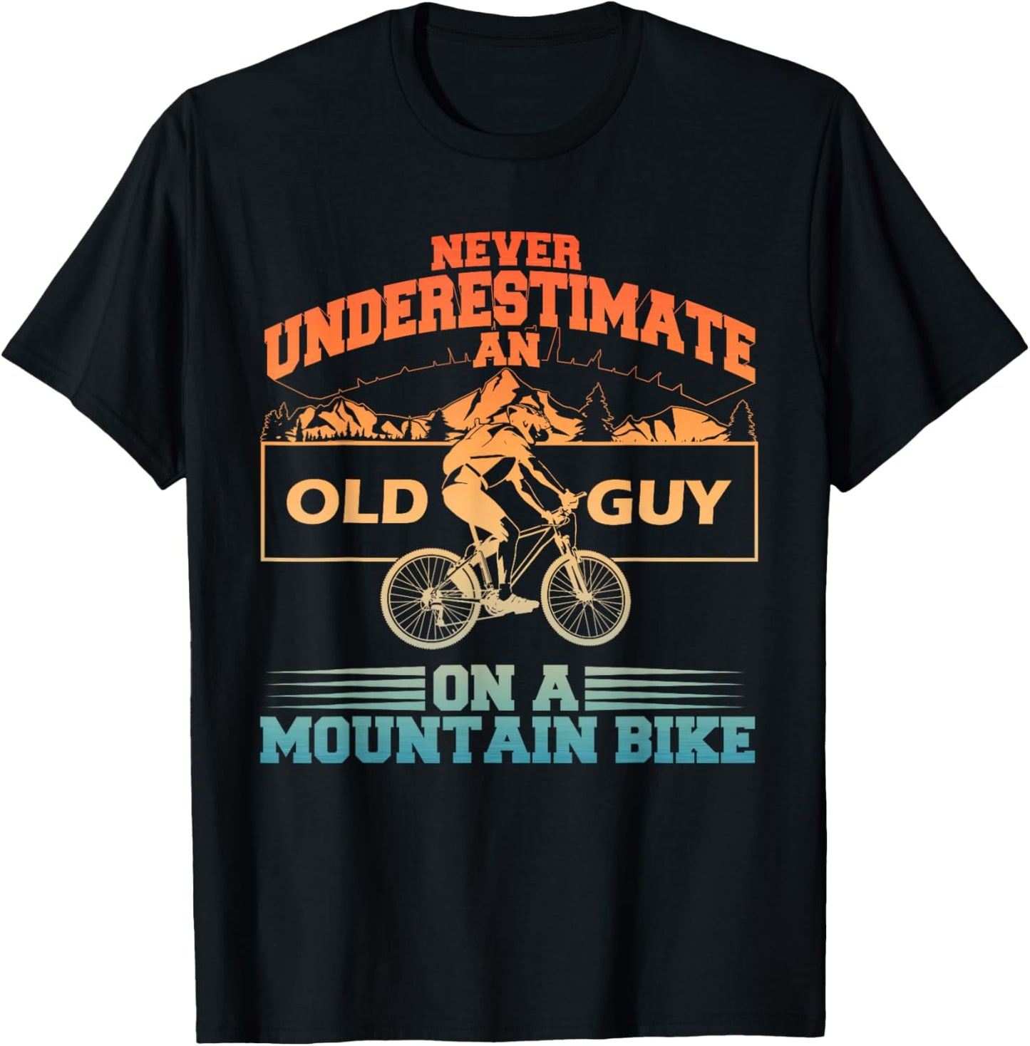 Cool Mountain Bike Art For Men Grandpa Mountain Biking T-Shirt