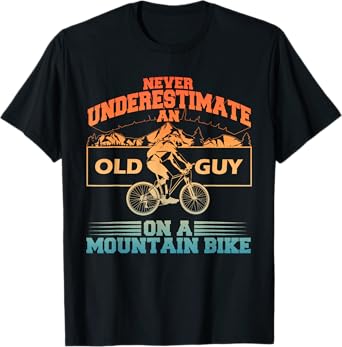 Cool Mountain Bike Art For Men Grandpa Mountain Biking T-Shirt