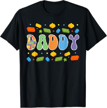 Daddy Building Bricks Block Master Builder Matching T-Shirt