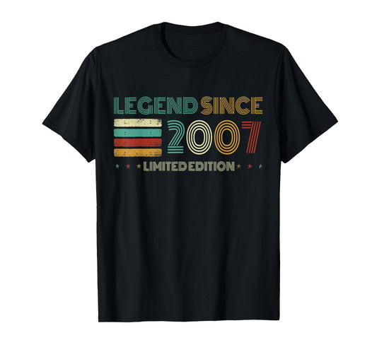 18 Years Old Legend Since 2007 18th Birthday T-Shirt