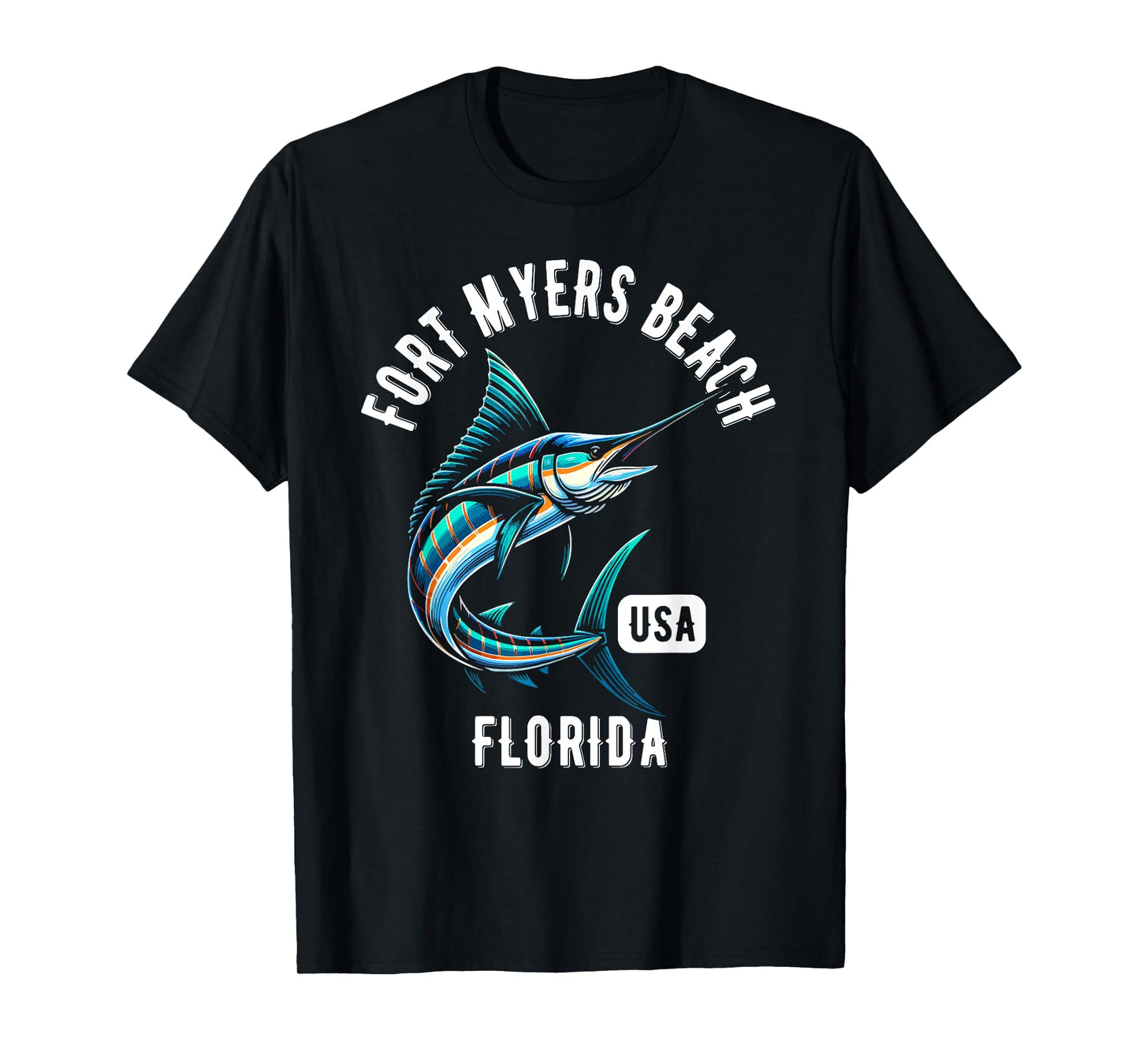 Fort Myers Beach Florida USA Fishing Design T-Shirt