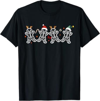 Gingerbread Skeleton Christmas Radiology Shir Xray Tech T-Shirt