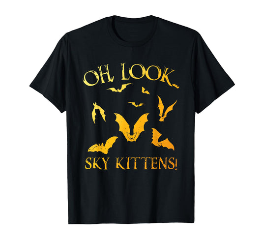 Funny Bat Art For Men Women Kids Sky Kitten Bat Lovers T-Shirt