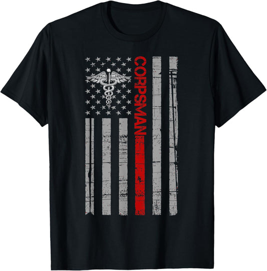 Corpsman Gift 8404 Flag - Title Doc - Gift For Corpsman T-Shirt