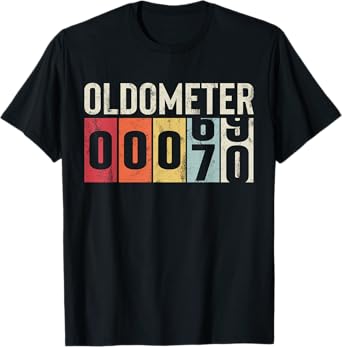 Funny 70 Years Old Oldometer Vintage 70th Birthday Odometer T-Shirt