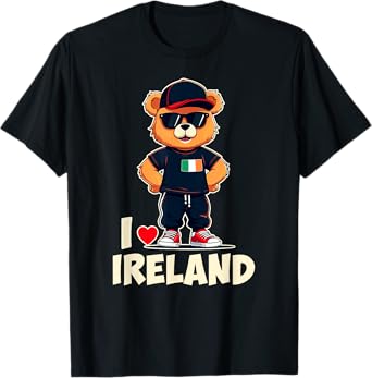 Irish Flag Teddy Bear I Love Ireland T-Shirt