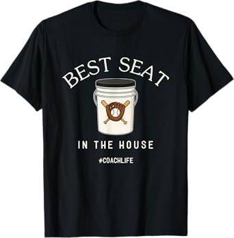 Baseball Coach Shirt Fathers Day Gift Dad Husband Best Seat T-Shirt