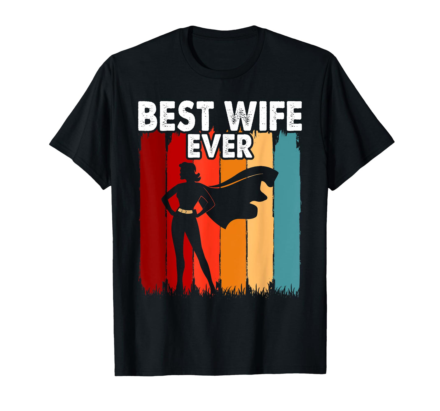 Vintage Best Wife Ever Holiday Superhero Fun Graphic T-Shirt