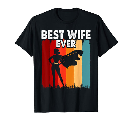 Vintage Best Wife Ever Holiday Superhero Fun Graphic T-Shirt