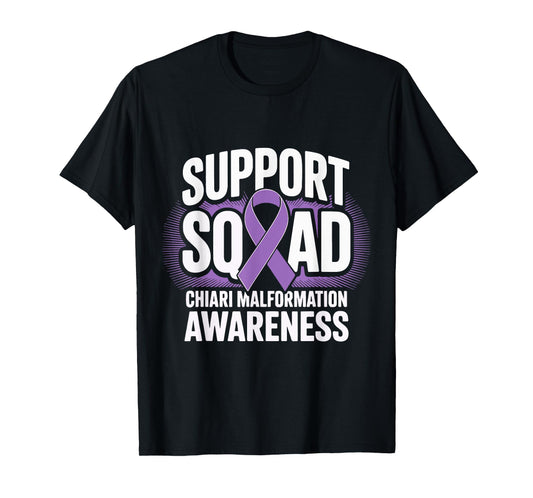 Chiari Malformation Awareness Purple Support Squad Ribbon T-Shirt