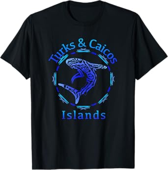 Turks & Caicos Islands T-Shirt / Vintage Shark Gift T-Shirt