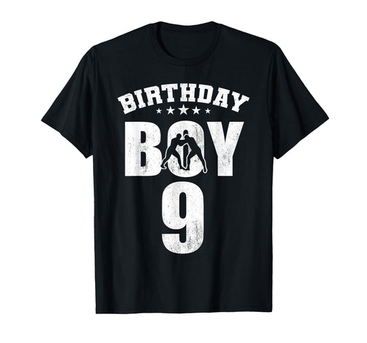 9th Birthday For Boys Wrestling Birthday Boy Wrestling 9 T-Shirt