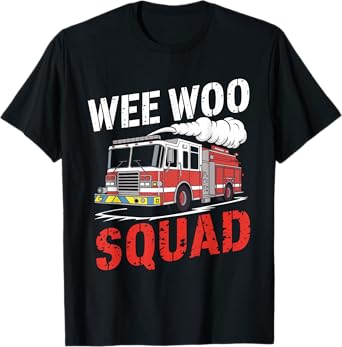 Wee Woo Squad Funny Firefighter Fire Truck Fireman Men Women T-Shirt