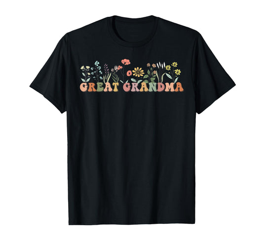 Wildflowers Great Grandma Floral Mother's Day Great Grandma T-Shirt
