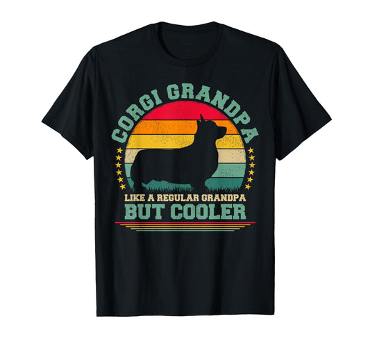 Corgi Dog Lover Funny Vintage Corgi Grandpa Father's Day T-Shirt for Men