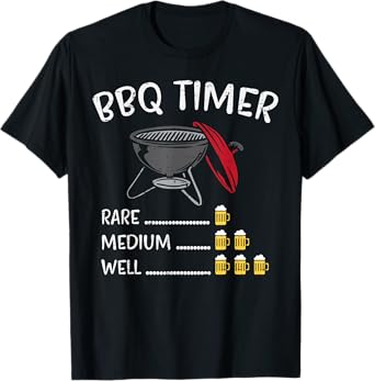 BBQ Timer Beer Funny Barbecue Grill Grilling Drinking Gift T-Shirt