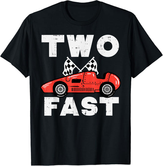 2nd Birthday Race Car Two Fast 2 Year Old Bday Boys Kids T-Shirt