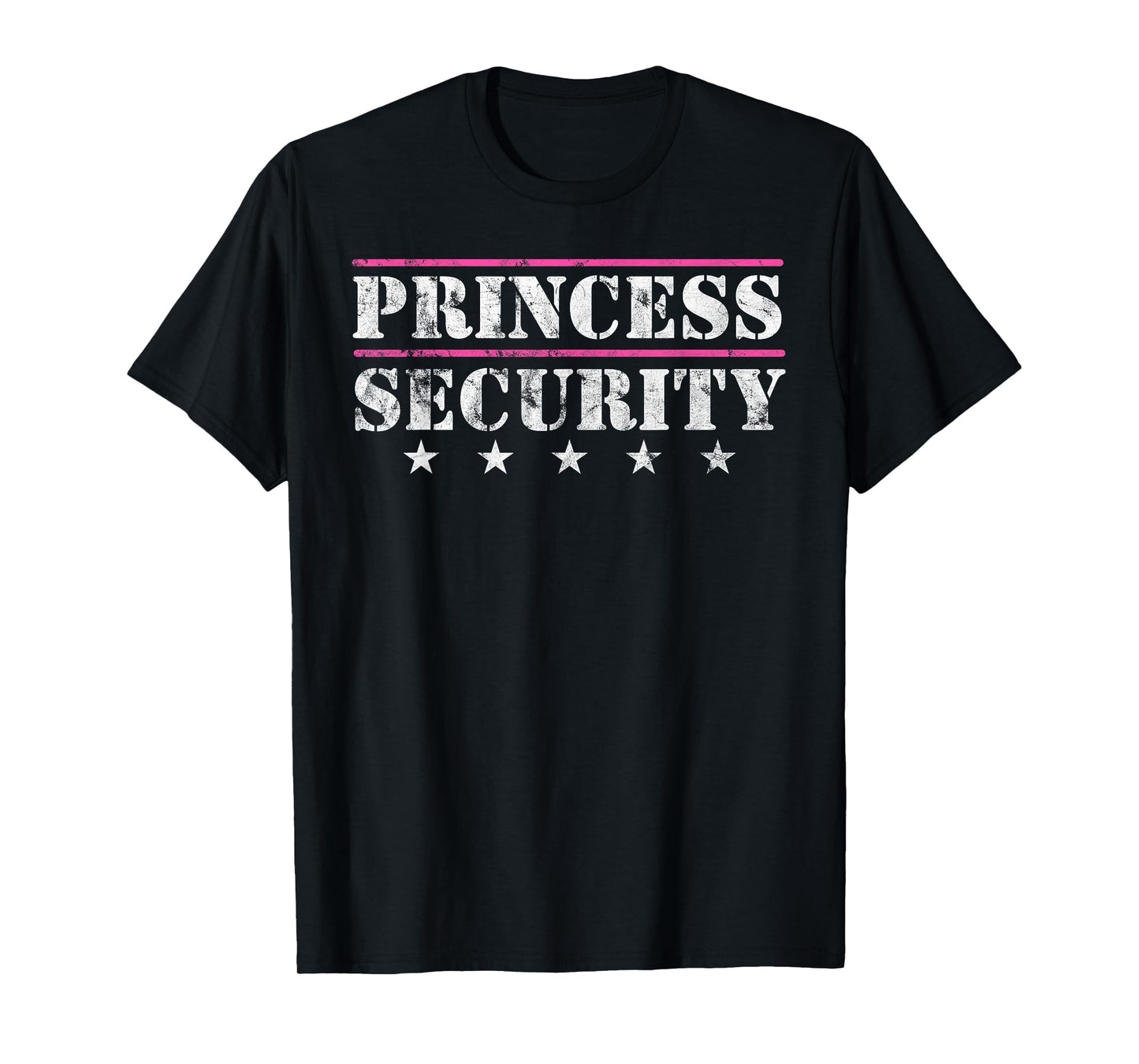 Family Matching Team Girl for Boyfriend Father Princess Security Birthday Party Funny Dad Mom Daughter T-Shirt - Black, Small