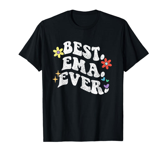 Retro Groovy Best EMA Ever First Name Mother's Day Girl T-Shirt