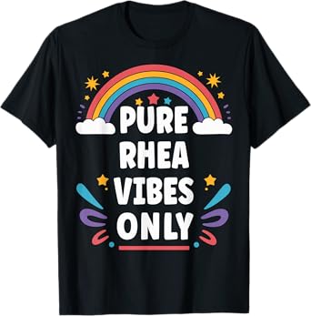 RHEA Vibes Only Cute Retro Girls RHEA Name T-Shirt