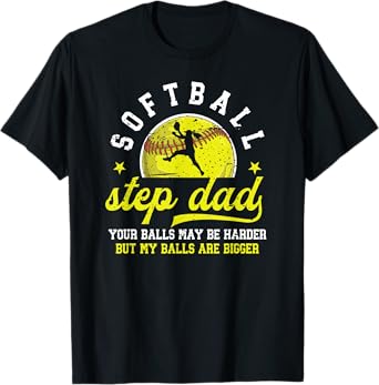 Funny Softball Step Dad Of A Softball Player Stepfather T-Shirt