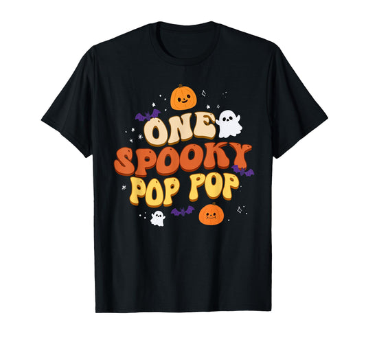 One Spooky Pop Pop Boo Halloween Cute Family Matching Group T-Shirt
