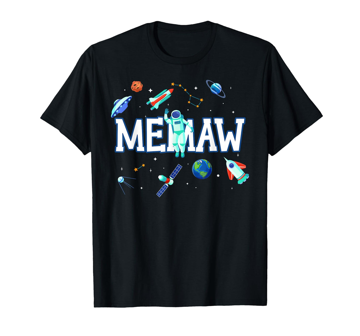 Memaw Astronaut Space Family Matching Birthday Party T-Shirt