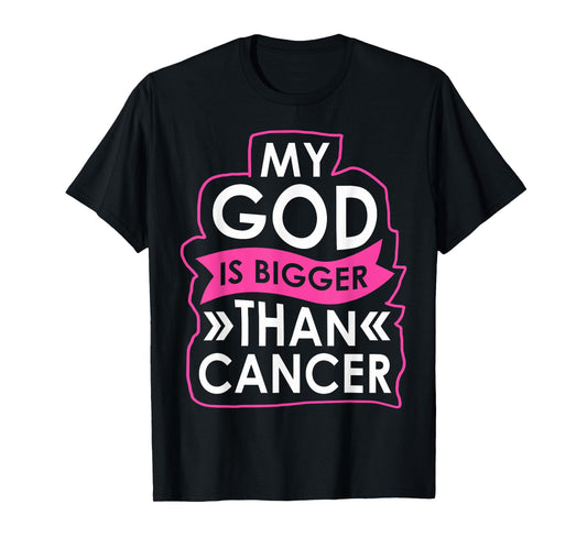 My God Is Bigger Than Cancer Breast Cancer Awareness Jesus T-Shirt