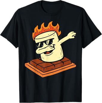 Dabbing Smore Marshmallow Camping Camper Gifts Men Women Kid T-Shirt