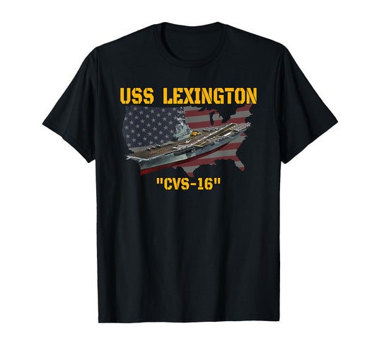 Aircraft Carrier USS Lexington CVS-16 Veteran Day Father Day T-Shirt