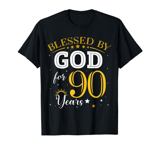 Vintage Blessed by God For 90 Years Old 90th Birthday Girl T-Shirt