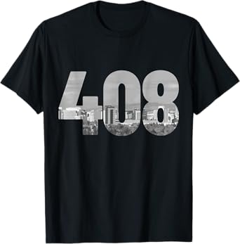 San Jose 408 Area Code Vintage Skyline California T-Shirt