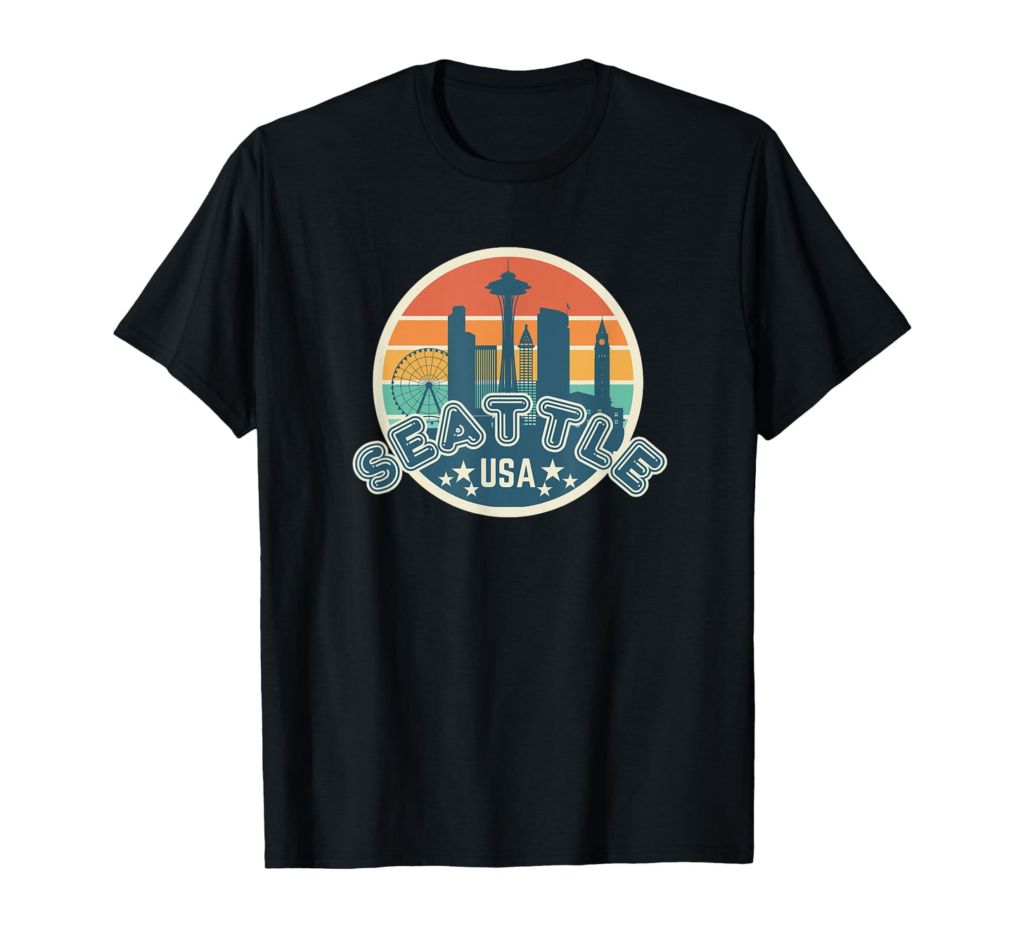 Seattle Space Needle USA Washington Retro University T-Shirt