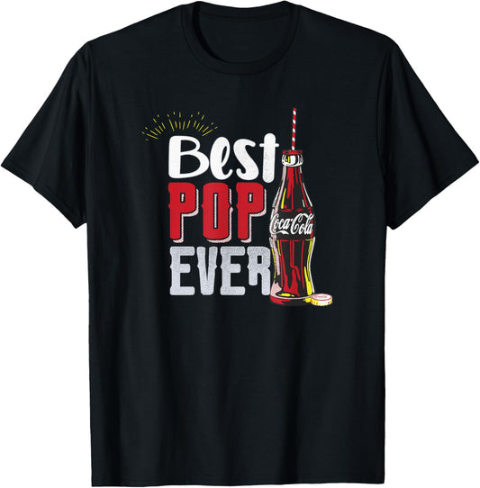 Coca-Cola Father's Day Best Pop Ever Coke Bottle and Straw T-Shirt